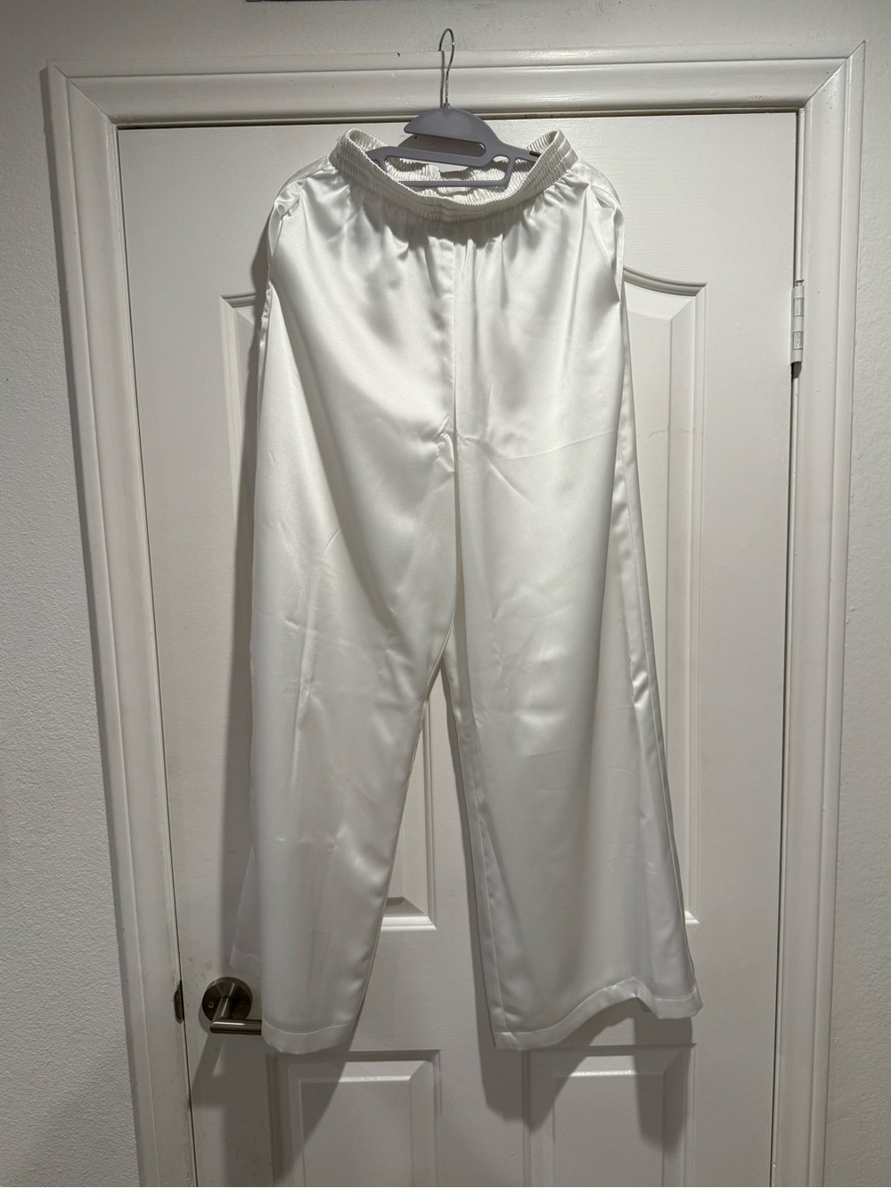 Show Me Your Mumu Ivory Satin Wide Leg Pants Size Small